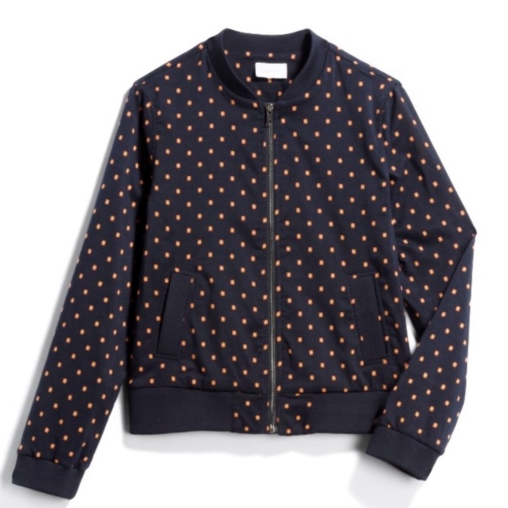 Anthro’s Harlyn Cindie printed bomber jacket